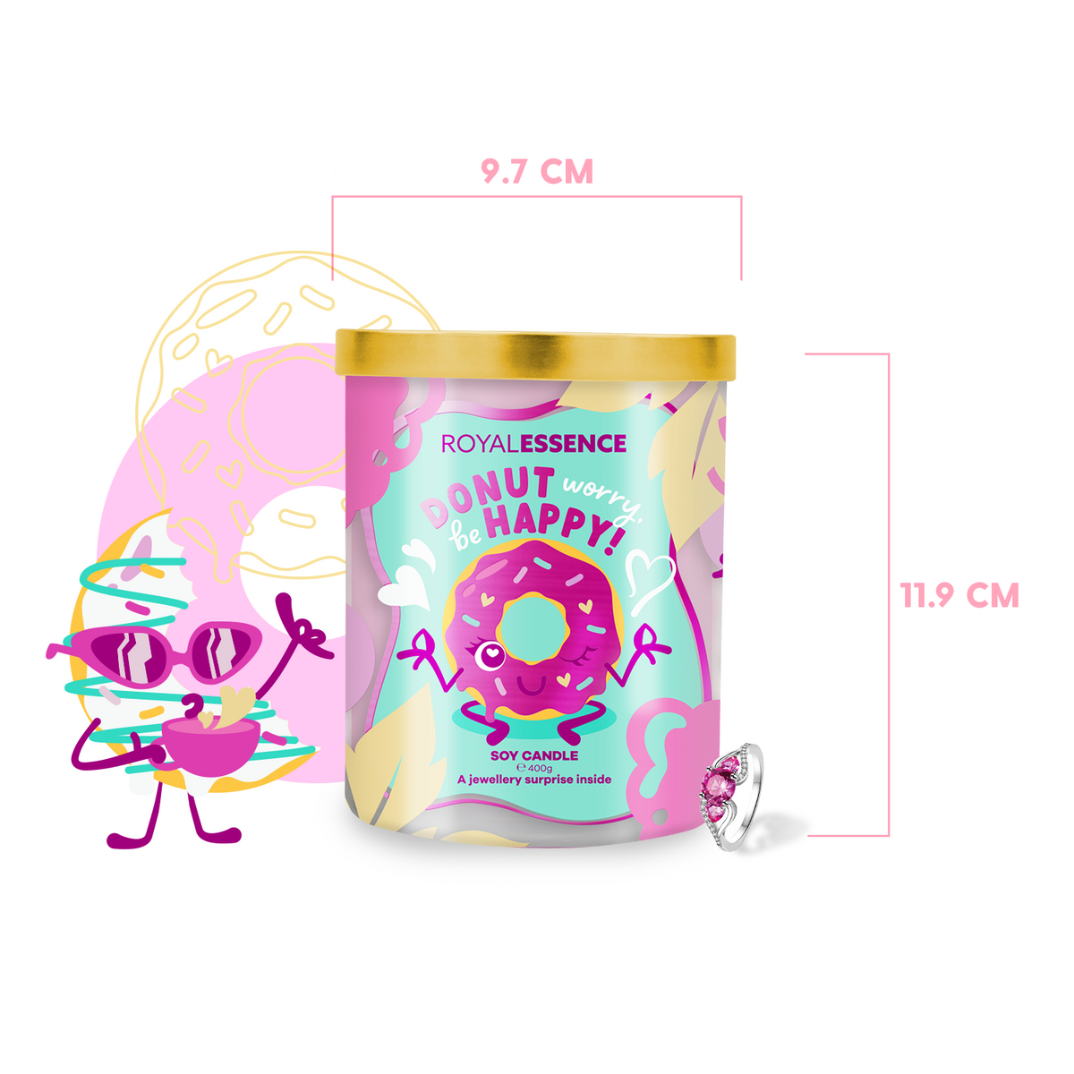 Donut Worry, Be Happy (Candle)